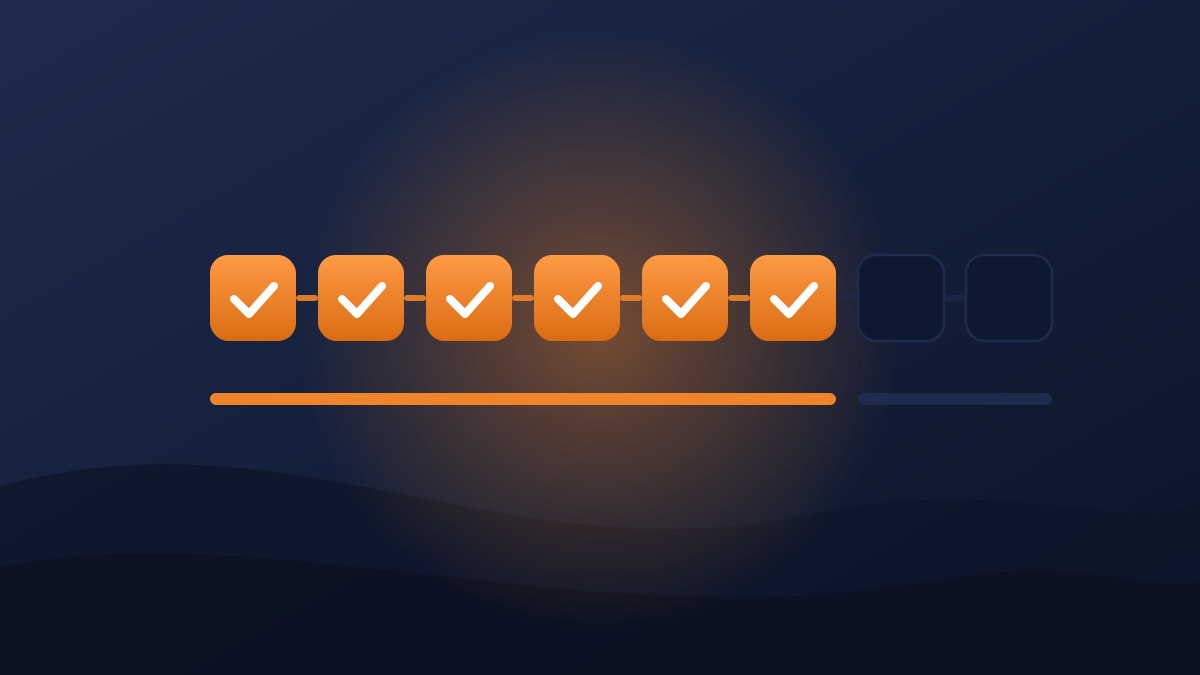 Illustration of a streak of completed daily checkboxes, showing how to build a habit that sticks