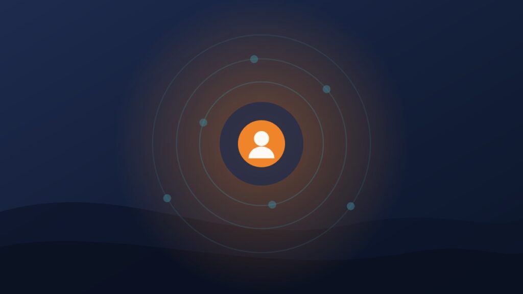 Illustration of a single calm figure surrounded by quiet concentric rings, showing how to enjoy being alone